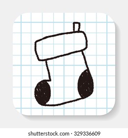 Christmas socks doodle drawing