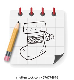 Christmas socks doodle drawing