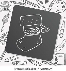 Christmas socks doodle drawing