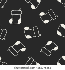 Christmas socks doodle drawing seamless pattern background