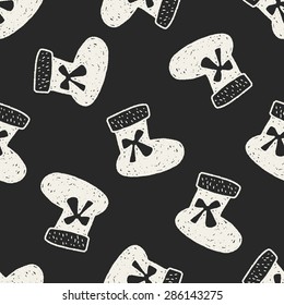 Christmas socks doodle seamless pattern background