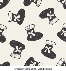 Christmas socks doodle seamless pattern background