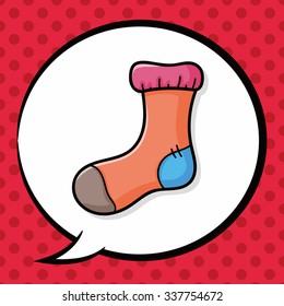 christmas socks doodle, speech bubble