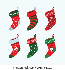 Christmas socks drawing vector illustration