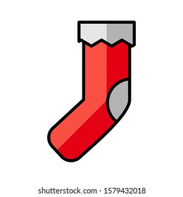 Christmas socks flat icon vector design