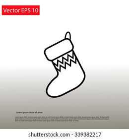 Christmas socks flat icon. Vector EPS 10