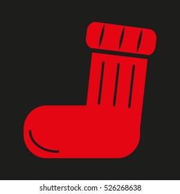 Christmas socks, gift, vector icon, eps10
