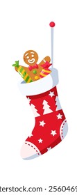 Christmas socks with gifts vector illustration