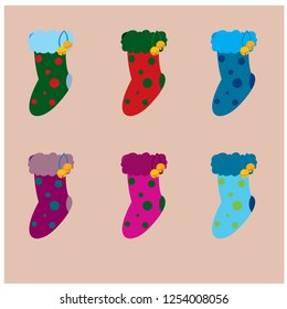 christmas socks with golden bell