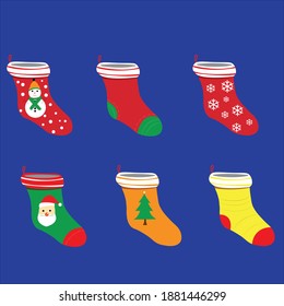 christmas socks, christmas, socks, holiday, year, vector, ilustration