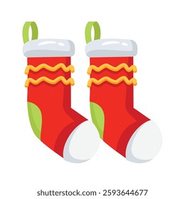 Christmas socks icon creatively designed in 3d style