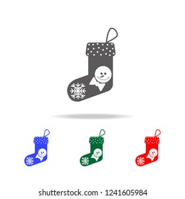 Christmas socks icon. Elements of Christmas holidays in multi colored icons. Premium quality graphic design icon. Simple icon for websites, web design, mobile app