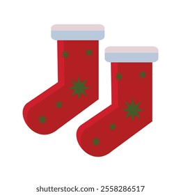 Christmas socks icon illustration vector