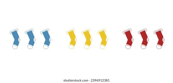 Christmas socks icon on white background, vector illustration