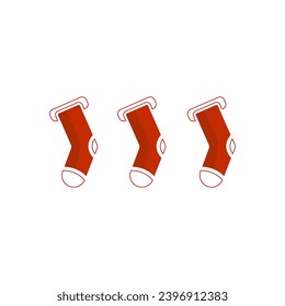 Christmas socks icon on white background, vector illustration