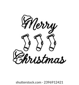 Christmas socks icon on white background, vector illustration