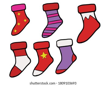 christmas socks. Christmas Icon Set Collection