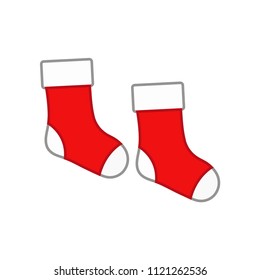 christmas socks icon vector