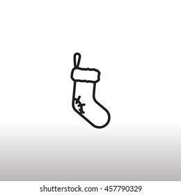  Christmas socks Icon Vector.