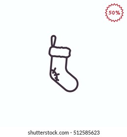  Christmas socks Icon Vector.