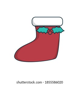 Christmas Socks Icon Vector Flat Background