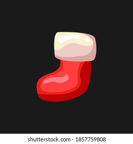 Christmas Socks Icon Vector Flat Background
