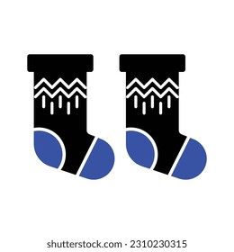 Christmas Socks Icon , Vector Graphics