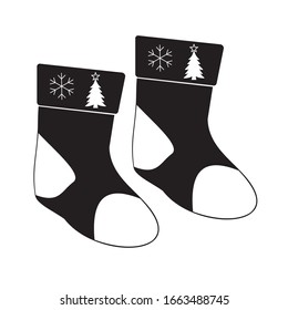 Ilustración vectorial de iconos de los calcetines de Navidad
