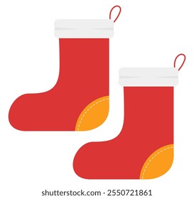 Christmas socks icons vector isolated on white background