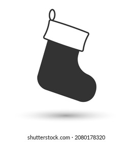 Christmas socks icon.Vector illustration isolated on white background.Eps 10.