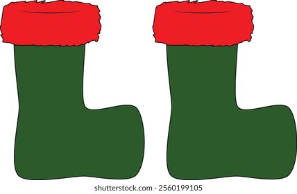  Christmas Socks isolated Icon vector art 