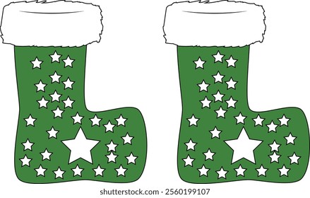  Christmas Socks isolated Icon vector art 