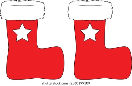  Christmas Socks isolated Icon vector art 