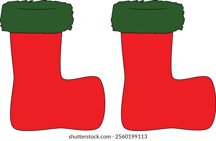  Christmas Socks isolated Icon vector art 