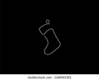 Christmas socks isolated line drawing, vector illustration design. Christmas collection.