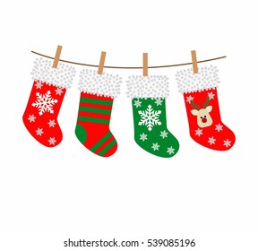 Christmas Socks isolated on white background