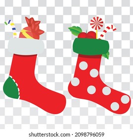 Christmas socks. isolated vector illustration