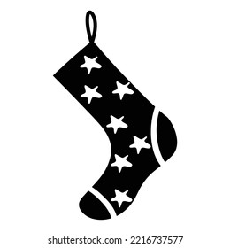 Christmas socks Isolated Vector Illustration with star shape