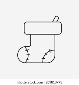 Christmas socks line icon