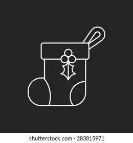 Christmas socks line icon