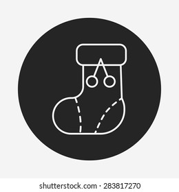 Christmas socks line icon