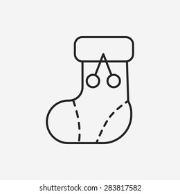 Christmas socks line icon
