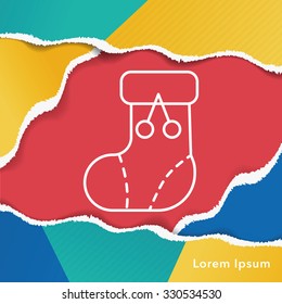 Christmas socks line icon