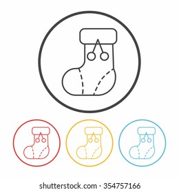 Christmas socks line icon