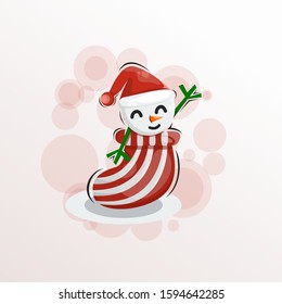 christmas socks mascot design vector