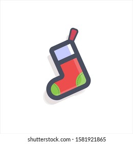 Christmas Socks outline icon, vector illustration