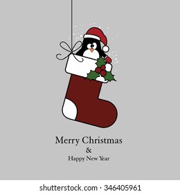 Christmas socks and penguin