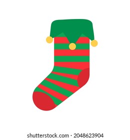 Christmas socks. Red and green socks with various patterns for Christmas decorations.