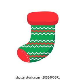 Christmas socks. Red and green socks with various patterns for Christmas decorations.