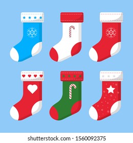 Christmas socks Set Illustration Vector